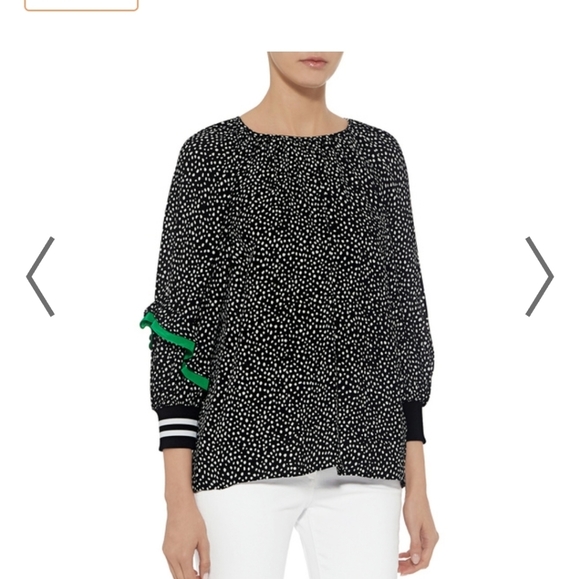 Tibi Tops - TIBI MARTINE RUFFLE POLKA DOT BLOUSE
